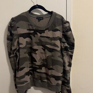 Cynthia Rowley Olive Green Camouflage Sweatshirt